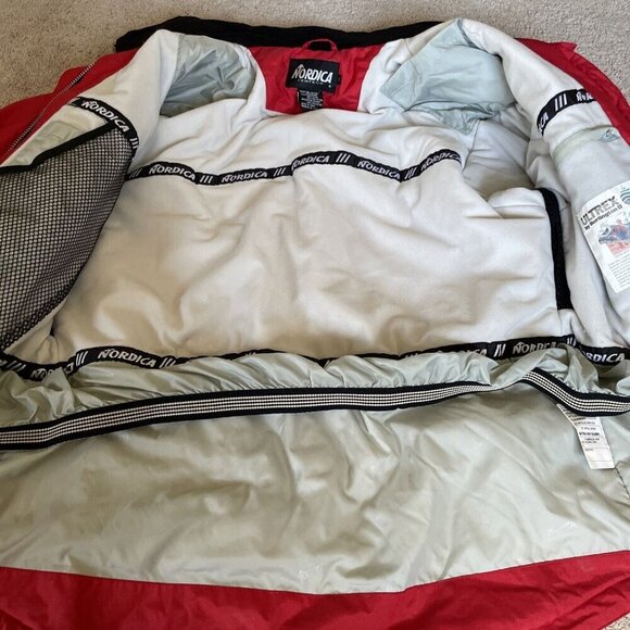 VTG Nordica Insulated Winter Ski Jacket Women's 12 Red Waterproof Thermolite - Picture 10 of 16